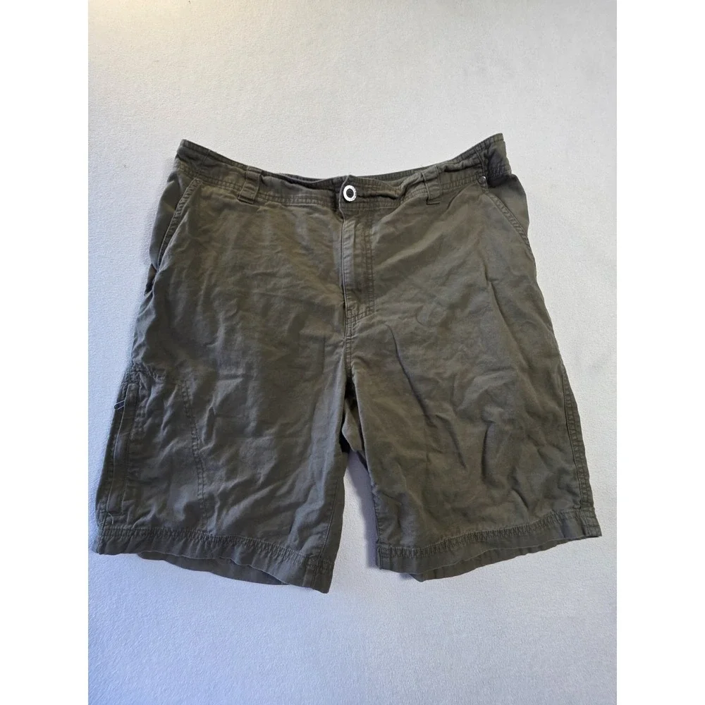 Columbia Omni-Shade Men's Shorts 36W 10L Olive Green Outdoor Hiking Pockets